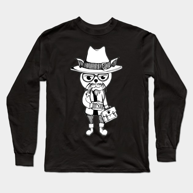 cat traveller Long Sleeve T-Shirt by TKDoodle